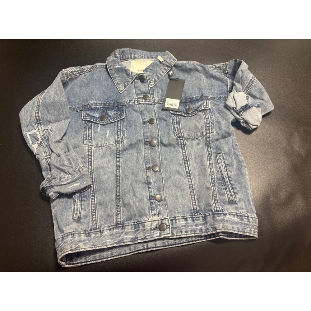 OneTeaspoon NEW Denim Jacket Distressed Blue Jean Jacket Kids Rocky Size 6-7